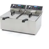 Maxima - Gastro Fritteuse - 2 x 11 l - 2 Körbe - Bis zu 2,8 kg Pommes Frites