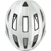 ABUS Rennradhelm Macator - sportiver Fahrradhelm für Einsteiger - auch für Zopfträger/-innen - für Damen und Herren - Weiß Glänzend, Größe M (52-58 cm)