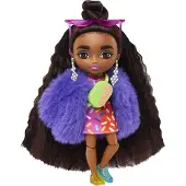 Barbie Extra Minis-Puppe (ca. 14 cm) mit Moden, Accessoires und Puppenständer