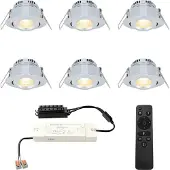HOFTRONIC™ LED Einbaustrahler Sienna 6x 3W 2700K IP44 Aluminium