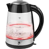 Lafe LAFCZA46806, 1,7 l, 2200 W, Transparent, Schwarz, Glas, Regelbare Temperatur, Wasserstandsanzeige