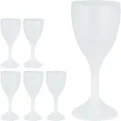 Relaxdays Weingläser Kunststoff, 6er Set, bruchfest & BPA-frei, 250 ml, Mehrweg Weißweingläser, Camping Weinkelche, weiß