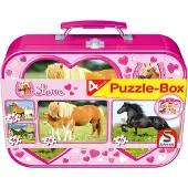 Schmidt 2 x 26 + 2 x 48 Teile Spiele Kinder Puzzle Pferde Koffer 55588
