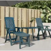 vidaXL Möbel Sonnenliege Grün Kunststoff - Gartenliegen 364706