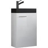 VCM 2-tlg Set | Waschplatz für Gäste WC | Gästebad Toilette | Waschtisch | Badmöbel Badezimmer Set – Slito-BL