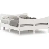 vidaXL Massivholzbett ohne Matratze Weiß 160x200 Kiefernholz