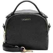 Lazarotti Leder Umhängetasche Handtasche Bologna Leather Crossbody Bag Black schwarz