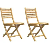 vidaXL Gartenstühle 2 Stk. Klappbar 43x54x88 cm Bambus