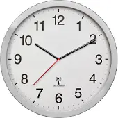 TFA-Dostmann Analoge XL Funk-Wanduhr mit Metallrahmen, 40 cm, 60.3545.02,