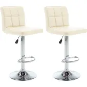 vidaXL Barhocker 2 Stk. Creme Kunstleder