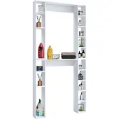 VCM Holz Wandregal | Standregal | Überbau WC | Maße: H. 200 x B. 98 x T. 18 cm | 16 Fächer - Tinoli XL