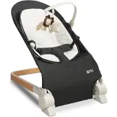 Sensillo Babywippe mit Spielzeugbogen Babyschaukel Pine - 62x44x63cm - Schwarz