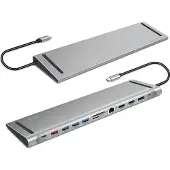 Logilink USB 3.2 Gen2 Docking Station, USB-C, 12-Port, PD, silver