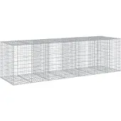 vidaXL Gabione mit Deckel 350x100x100 cm Verzinktes Eisen