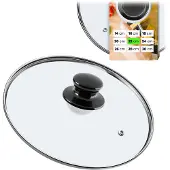 Kadax Topfdeckel "Caserta", Universaldeckel aus Glas mit Schwarzmatt griff, 20 cm
