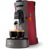 Philips Senseo Select Kaffee Pad Maschine, 3 Kaffeespezialitäten, Kaffeestärkewahl Plus, Crema Plus, Rot (CSA230/90)