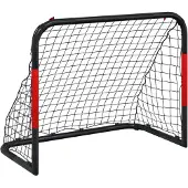 vidaXL Fußballtor mit Netz Rot und Schwarz 90x48x71 cm Stahl