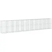 vidaXL Gabione mit Deckel 1050x100x200 cm Verzinktes Eisen