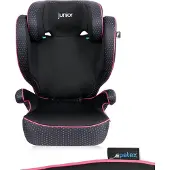 Petex 2-in-1 Auto-Kindersitz mit ISOFIX, i-Size Norm ECE R129 für Kinder von 100-150 cm, höhenverstellbarer Kinderautositz, pink |Basic Plus von