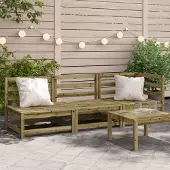 vidaXL CLORIS Gartensofa 3-Sitzer Kiefernholz Imprägniert - Gartenstühle LL0000256725