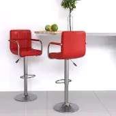 vidaXL Möbel Barhocker 2 Stk. Weinrot Kunstleder - Barhocker 334599