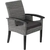 TecTake Rattan Stuhl Rosarno mit Holzgestell inklusive Sitzpolster, 62,5 x 71,5 x 94 cm