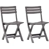 Syfax Klappbare Gartenstühle 2 Stk. Kunststoff Mokka