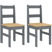 vidaXL Essstühle 2 Stk. PANAMA Grau 40x46x90 cm Massivholz Kiefer