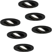 HOFTRONIC™ LED Einbaustrahler 4W 345 Lumen 6500K GU10 Schwarz 6er Set