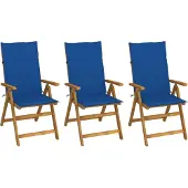 Prolenta Maison Exclusive - Klappstühle 3 Stk. mit Auflagen Massivholz Akazie