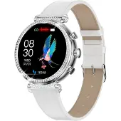 INF Smartwatch TK28 Weiß, 4,9x4x1,1cm, Gesundheitsüberwachung, Musiksteuerung, Sprachassistent
