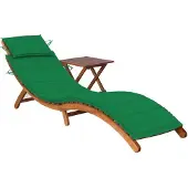 Prolenta Maison Exclusive - Sonnenliege mit Tisch und Auflage Massivholz Akazie