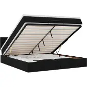 vidaXL Ottoman-Bett mit Matratze Schwarz 180x200 cm Stoff