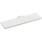 LMP KB-1243, Volle Größe (100%), Kabelgebunden, USB, QWERTY, Aluminium, Weiß