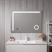 Pro-Tec LED-Badspiegel ’Chambave’ mit 120 LEDs Aluminiumrahmen 100 x 70 cm Silberfarben