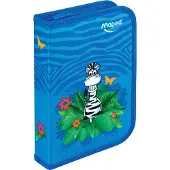 Maped Schüleretui Jungle aus Polyester blau befüllt 32-teilig
