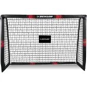 Dunlop Fußballtor - Fussballtor 180 x 120 x 60 cm - Fußball Tor - Fussballtore für Garten Kinder und Erwachsene - Fussball Trainingszubehör für Innen und Außen - Metall - Schwarz/Rot