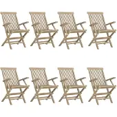 vidaXL Gartenstühle 8 Stk. Klappbar Grau 56x61x89 cm Massivholz Teak