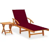 Prolenta Maison Exclusive - Sonnenliege mit Tisch und Auflage Akazie Massivholz