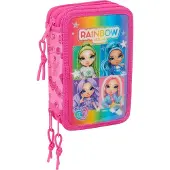 Safta Dreifaches Federmäppchen Shine Bunt 12,5 x 19,5 x 5,5 cm 37 Stücke