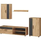 Vicco Wohnwand Berno Goldkraft Eiche set, 4 Teile, Model 53283