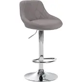 CLP Barhocker Lazio Stoff höhenverstellbar und 360 Grad drehbar grau Gestell Farbe chrom