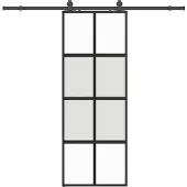 Syfax Schiebetür mit Beschlag Schwarz 76x205 cm Hartglas