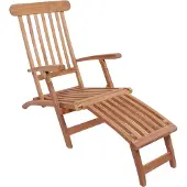Ebuy24 Alkas Liegestuhl, Teakholz massiv.