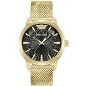 Police PEWJG0005001 Herren-Uhr Raho Analog Quarz Mesh-Edelstahl-Armband Gold-Ton