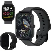Forever Smartwatch, Smart Watch Damen Herren, 1.7" 240x280 px Fitness Tracker Uhren für Android IOS, IP68 Wasserdicht Pulsmesser Schrittzähler Schwarz