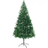 The Living Store Künstlicher Weihnachtsbaum Stahl-Ständer 210 cm 910 Zweige