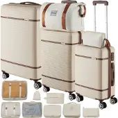 TecTake Reisekofferset Madison 13-teilig, Hartschalen aus robustem ABS-Kunststoff