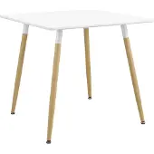 En.casa [] Esstisch Quadratisch 80x80x74cm Weiß Matt Buche Küchentisch für 3 Personen Esszimmer Tisch Retro