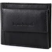 Bruno Banani Leder Geldbörse RFID-Safe Mini Wallet Quer Black schwarz